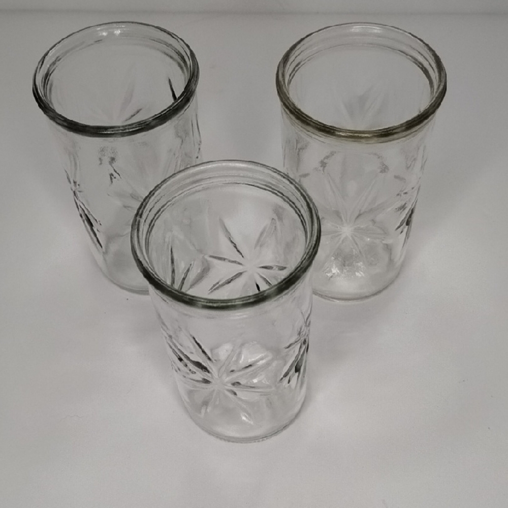 P-013 Clear Embossed Anchor Hocking Glass Trio Set